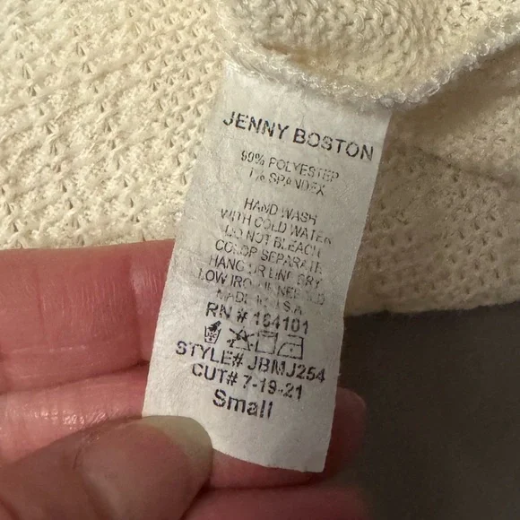 Ivory thin sweater with pattern - Picture 5 of 9